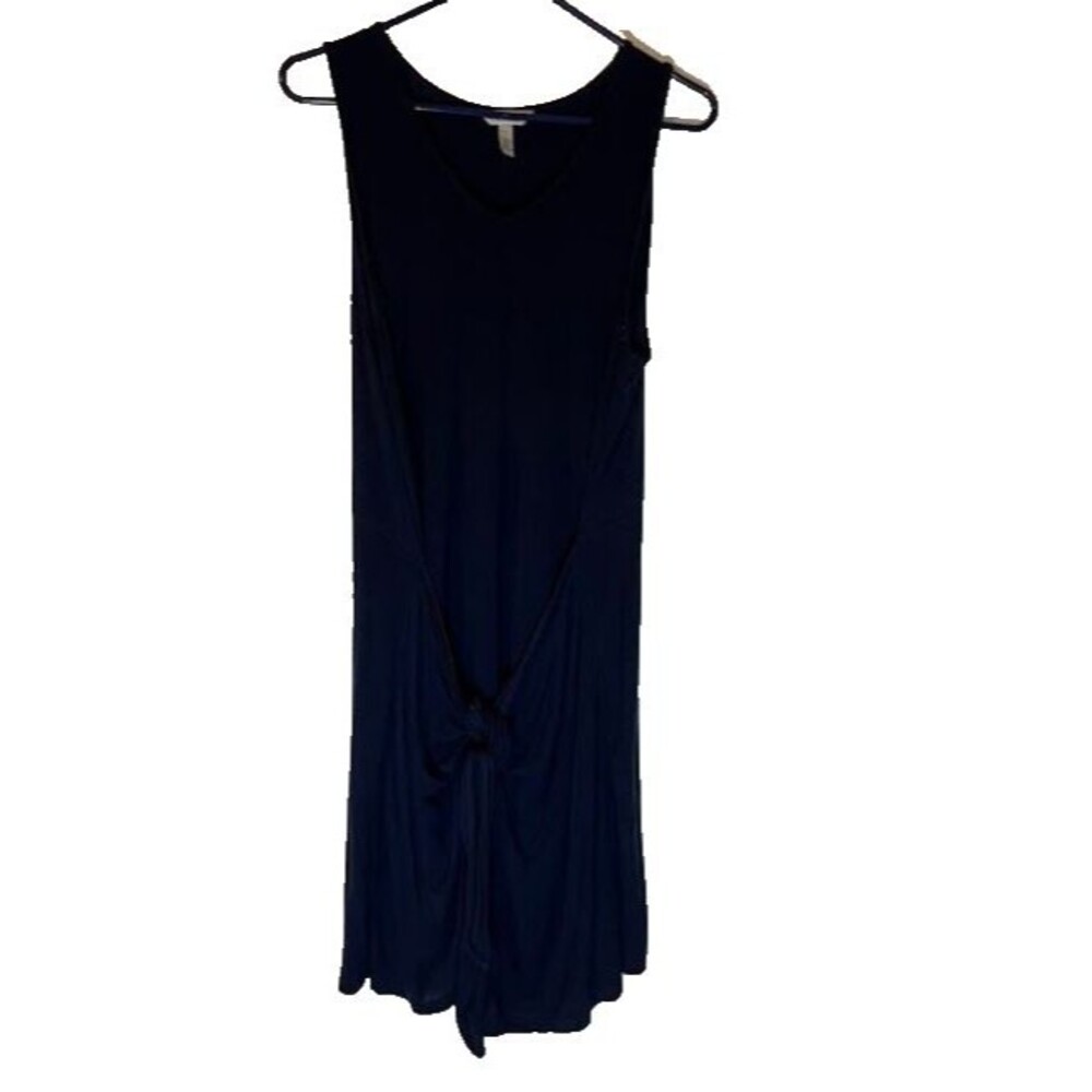 Soma Dress M Sleeveless Faux Wrap Navy Blue  Casual Classic Beach Resortwear